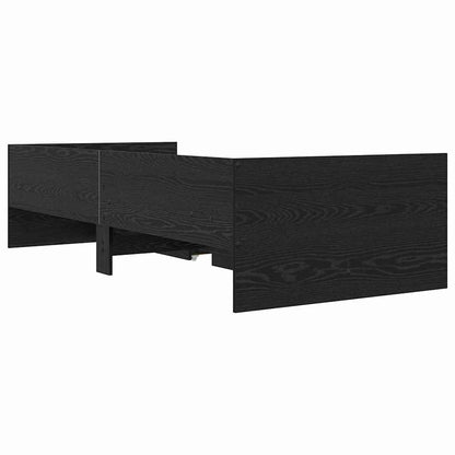 vidaXL Bed Frame with Drawer Black Oak 90 x 190 cm Solid Pine Wood