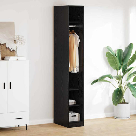 vidaXL Wardrobe Black Oak 50 x 30 x 200 cm Engineered Wood