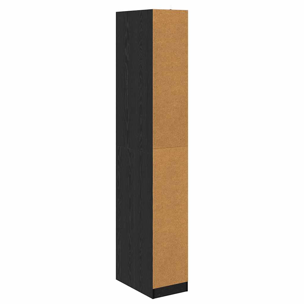 vidaXL Wardrobe with Shelf Black Oak 50 x 30 x 200 cm Engineered Wood
