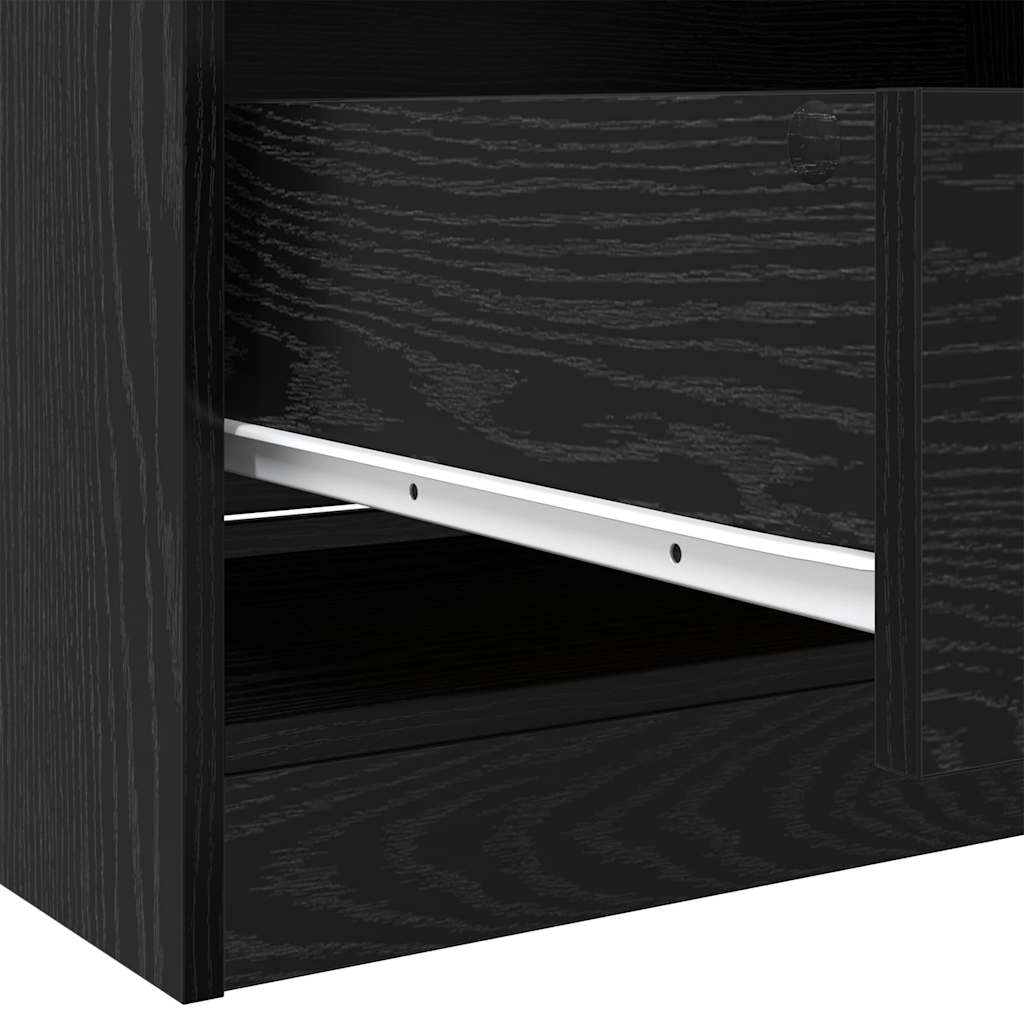 vidaXL Wardrobe Black Oak 30 x 50 x 200 cm Engineered Wood