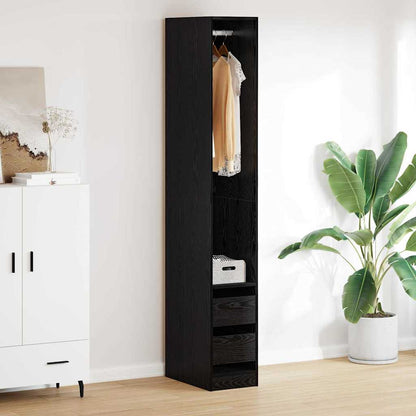 vidaXL Wardrobe Black Oak 30 x 50 x 200 cm Engineered Wood