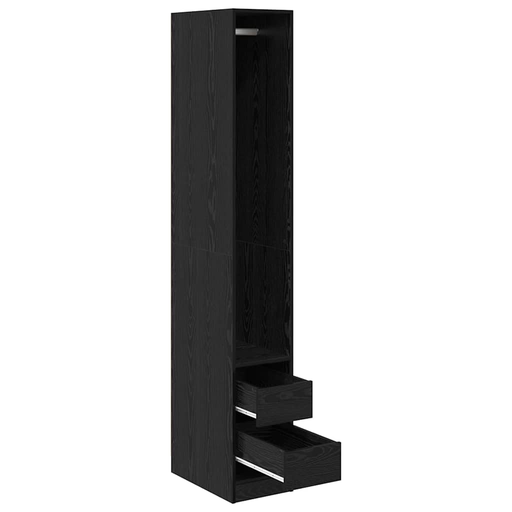 vidaXL Wardrobe Black Oak 30 x 50 x 200 cm Engineered Wood