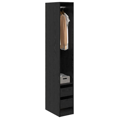 vidaXL Wardrobe Black Oak 30 x 50 x 200 cm Engineered Wood