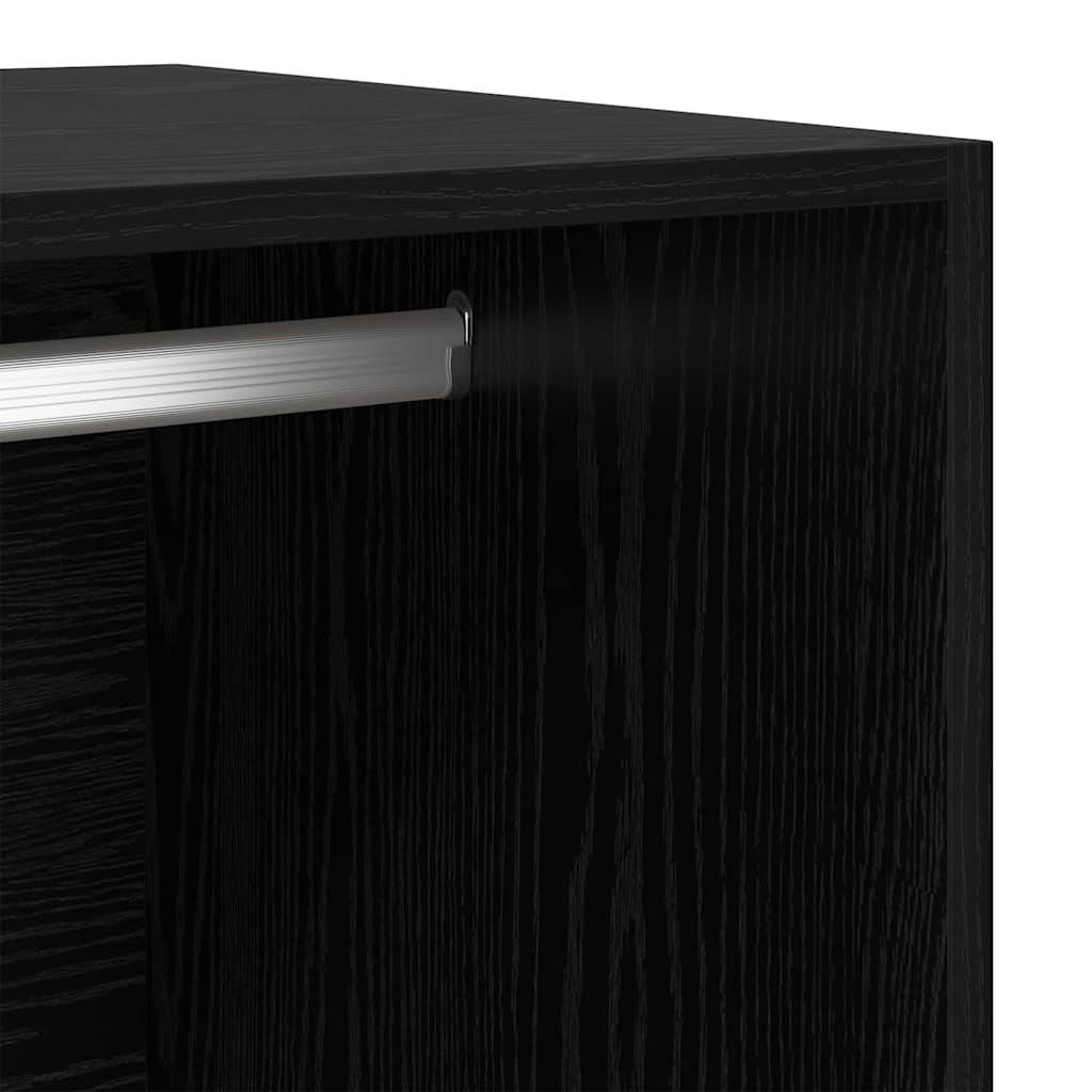 vidaXL Wardrobe Black Oak 80 x 50 x 200 cm Engineered Wood
