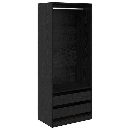 vidaXL Wardrobe Black Oak 80 x 50 x 200 cm Engineered Wood