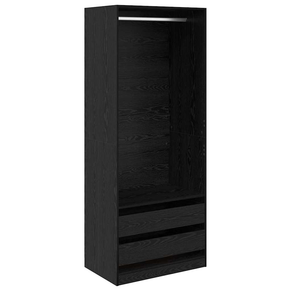 vidaXL Wardrobe Black Oak 80 x 50 x 200 cm Engineered Wood