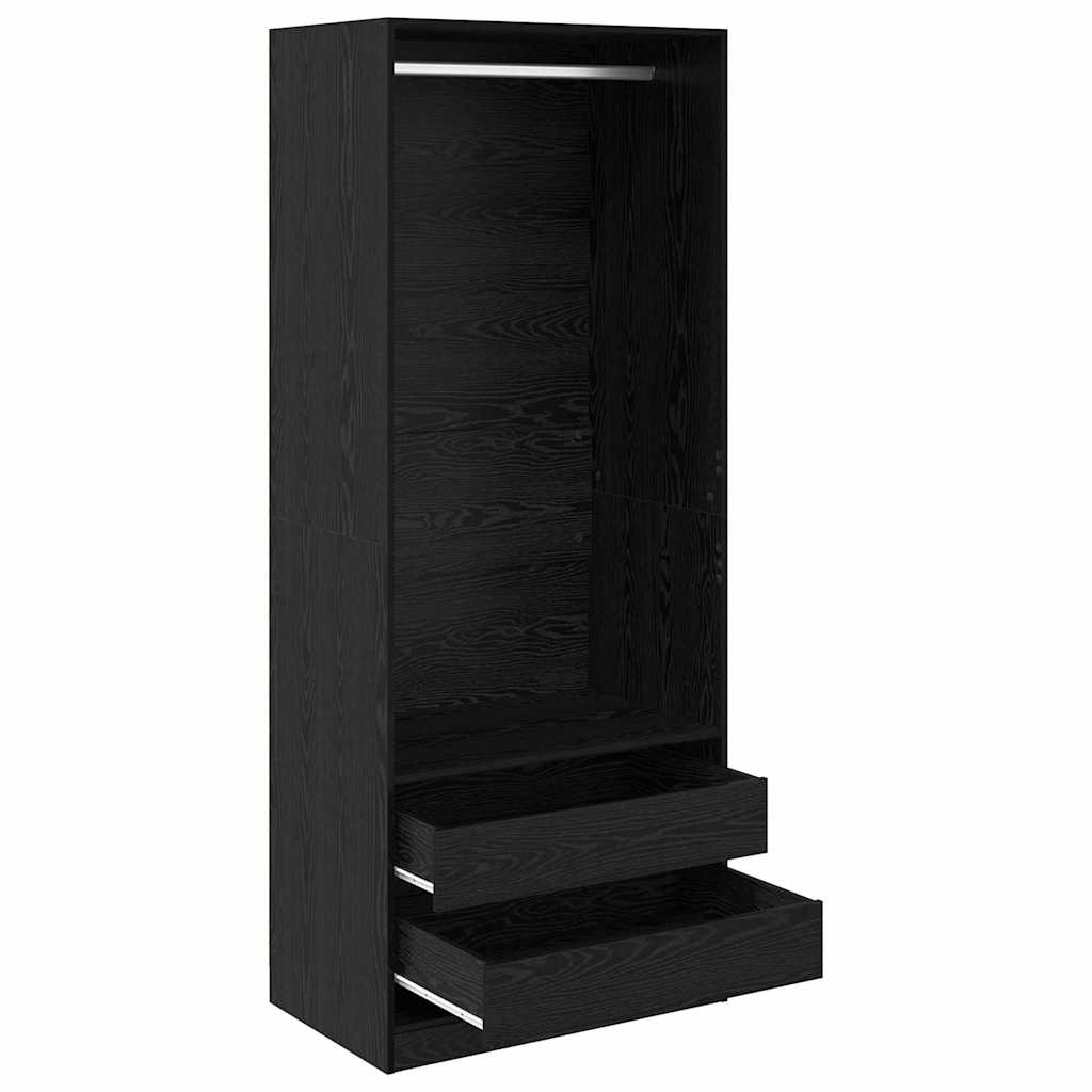vidaXL Wardrobe Black Oak 80 x 50 x 200 cm Engineered Wood