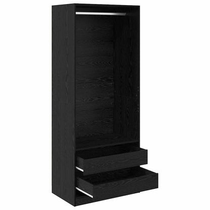 vidaXL Wardrobe Black Oak 80 x 50 x 200 cm Engineered Wood