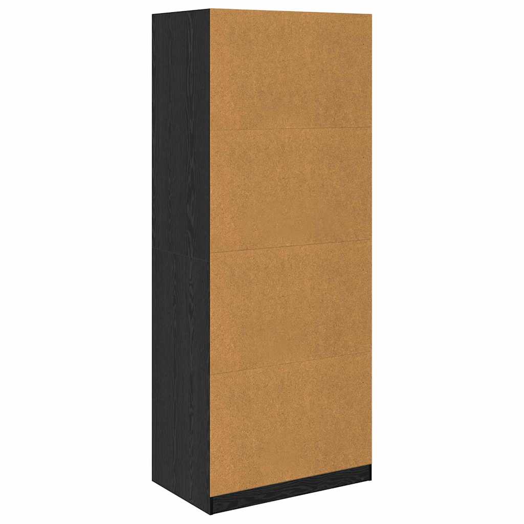 vidaXL Wardrobe Black Oak 80 x 50 x 200 cm Engineered Wood