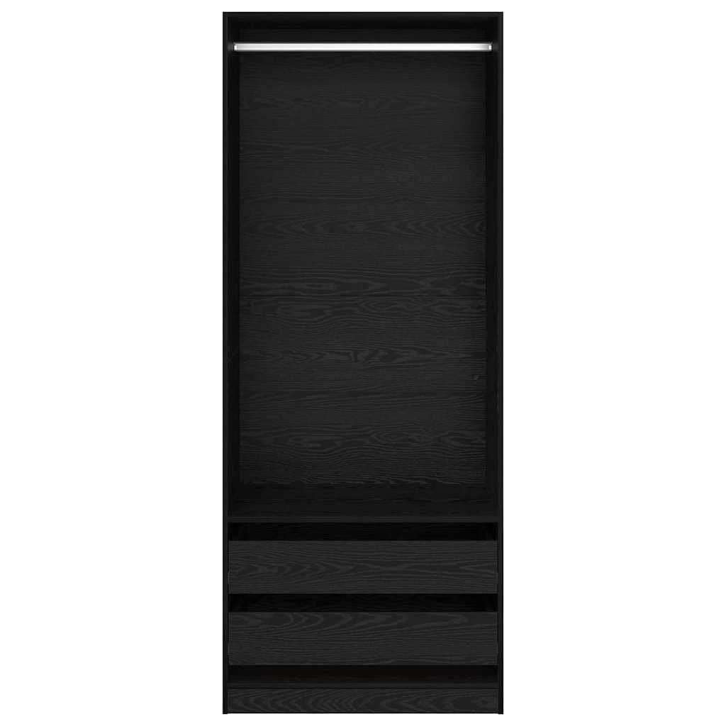 vidaXL Wardrobe Black Oak 80 x 50 x 200 cm Engineered Wood