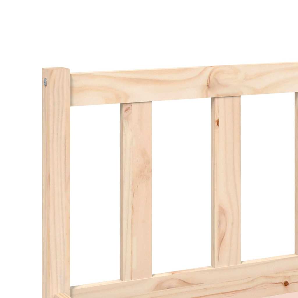vidaXL Bed Frame Natural 152 x 203 cm Solid Pine Wood