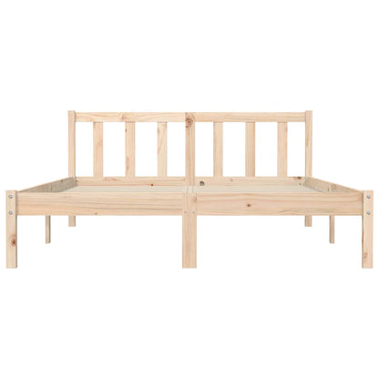 vidaXL Bed Frame Natural 152 x 203 cm Solid Pine Wood