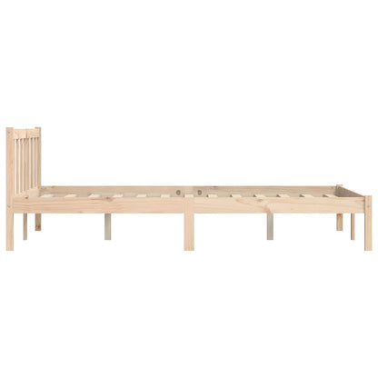 vidaXL Bed Frame Natural 152 x 203 cm Solid Pine Wood