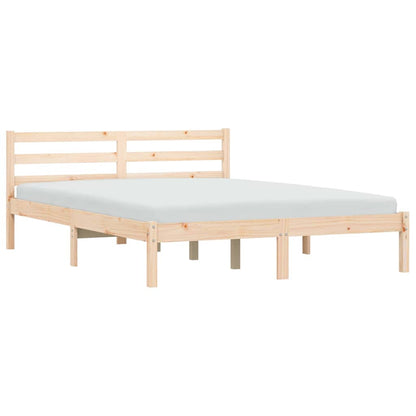 vidaXL Bed Frame Natural 208.5 x 157.5 x 69.5 cm Solid Pine Wood