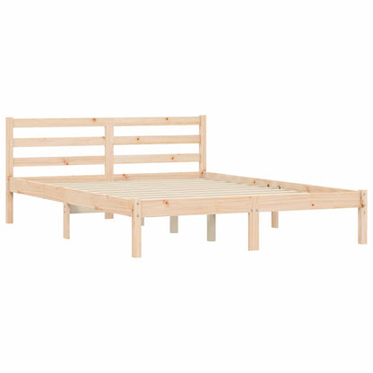 vidaXL Bed Frame Natural 208.5 x 157.5 x 69.5 cm Solid Pine Wood