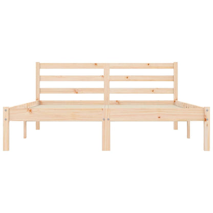 vidaXL Bed Frame Natural 208.5 x 157.5 x 69.5 cm Solid Pine Wood