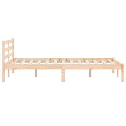 vidaXL Bed Frame Natural 208.5 x 157.5 x 69.5 cm Solid Pine Wood