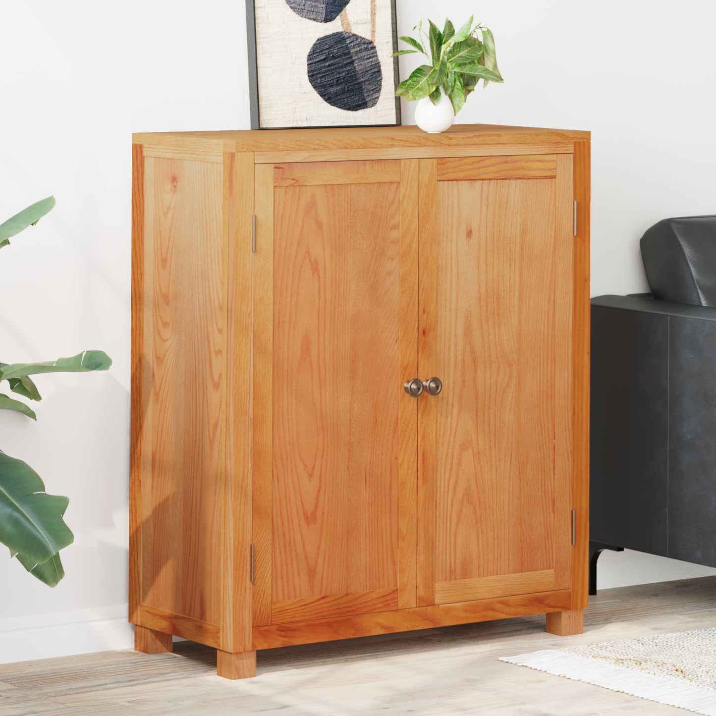 vidaXL Cabinet with Storage Brown 80 x 35 x 95 cm Solid Oak Wood