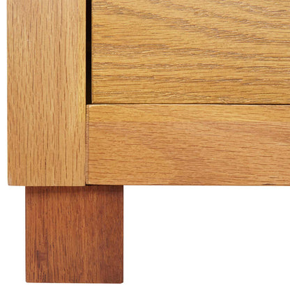 vidaXL Cabinet with Drawer Brown 80 x 35 x 95 cm Solid Oak Wood