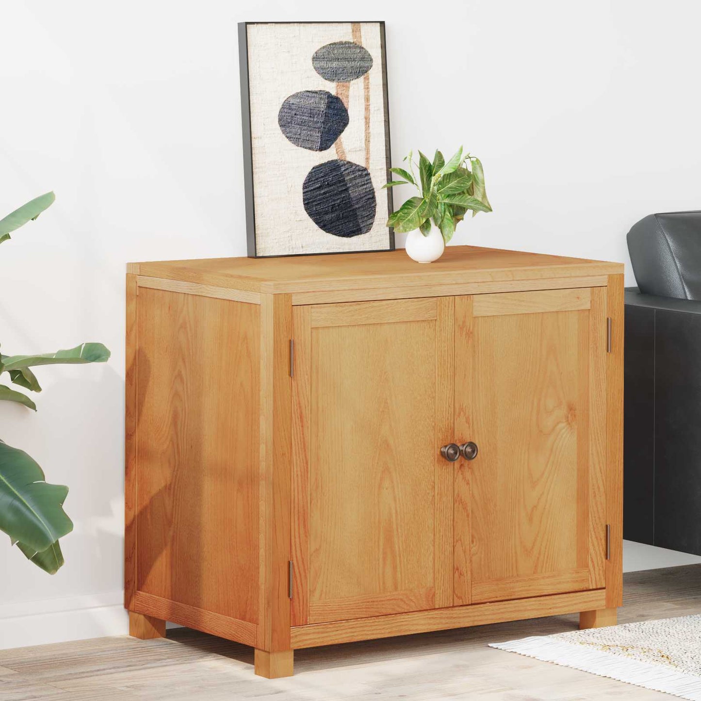 vidaXL Cabinet with Storage Brown 78 x 50 x 70 cm Solid Oak Wood