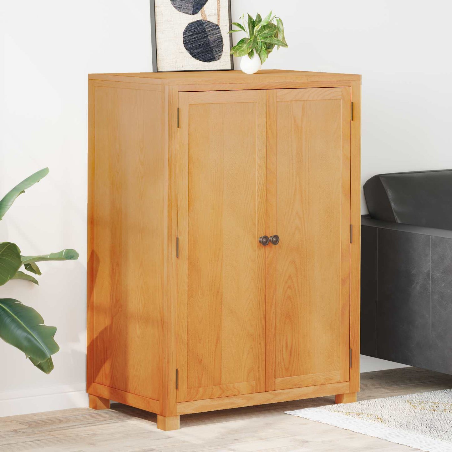 vidaXL Wardrobe with Storage Brown 80 x 50 x 115 cm Solid Oak Wood