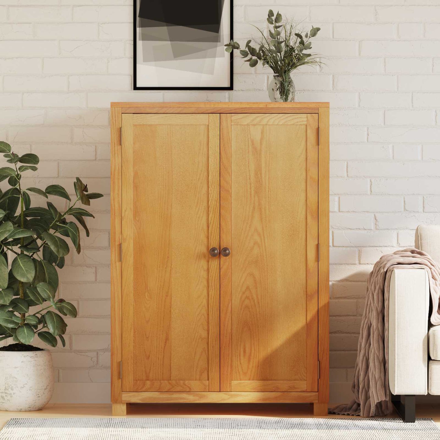 vidaXL Wardrobe with Storage Brown 80 x 50 x 115 cm Solid Oak Wood
