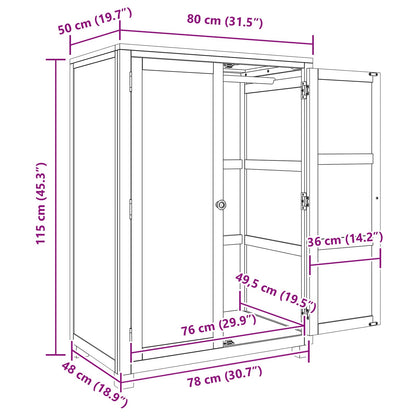 vidaXL Wardrobe with Storage Brown 80 x 50 x 115 cm Solid Oak Wood