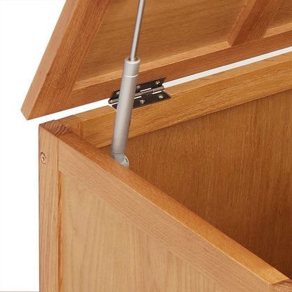 vidaXL Storage Box with Storage 50 x 45 x 45 cm Solid Oak Wood