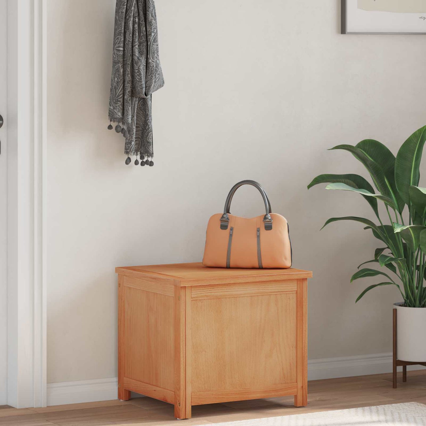 vidaXL Storage Box with Storage 50 x 45 x 45 cm Solid Oak Wood