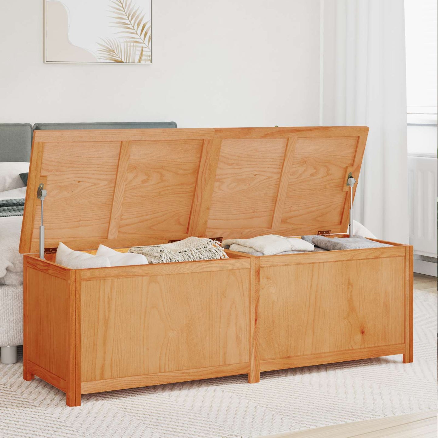 vidaXL Storage Box 150 x 45 x 45 cm Solid Oak Wood