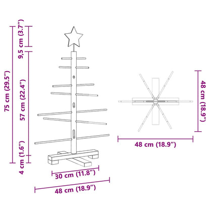 vidaXL Wooden Christmas Tree Brown 75 cm Bamboo