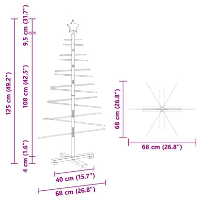 vidaXL Wooden Christmas Tree Brown 125 cm Bamboo