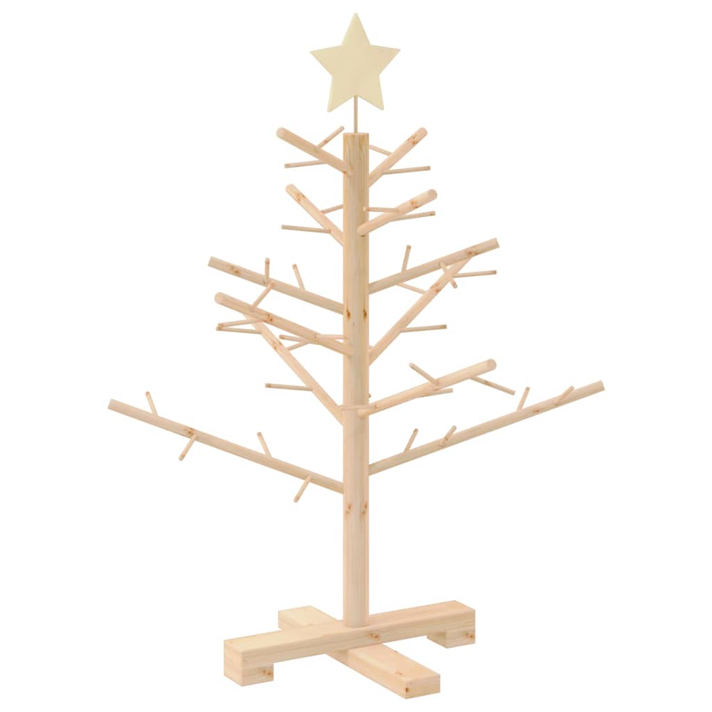 vidaXL Wooden Christmas Tree with Stand Natural 75 cm Solid pine wood