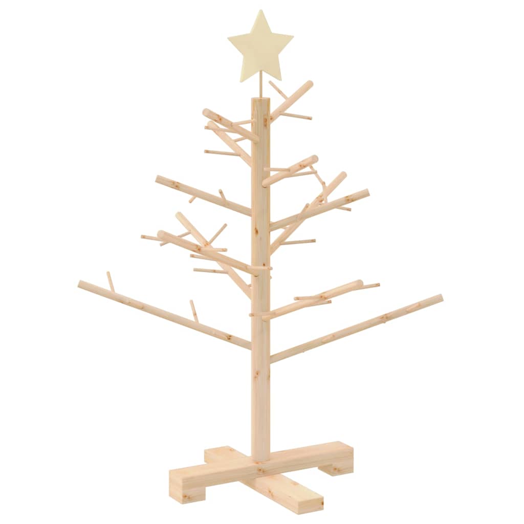 vidaXL Wooden Christmas Tree with Stand Natural 75 cm Solid pine wood