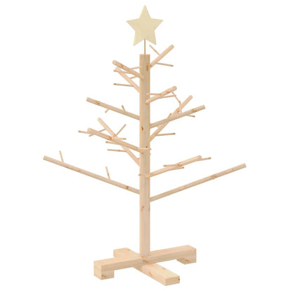 vidaXL Wooden Christmas Tree with Stand Natural 75 cm Solid pine wood
