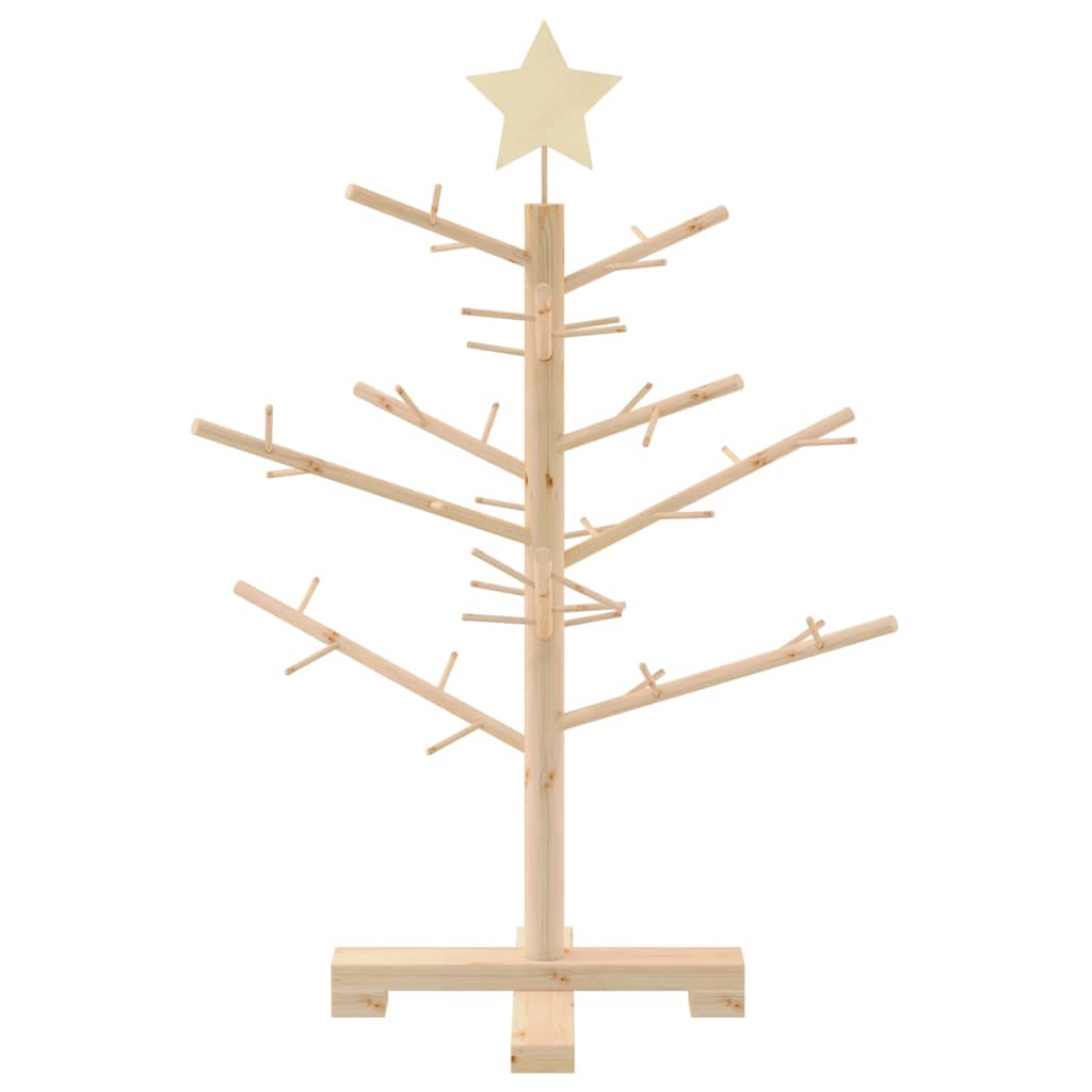 vidaXL Wooden Christmas Tree with Stand Natural 75 cm Solid pine wood