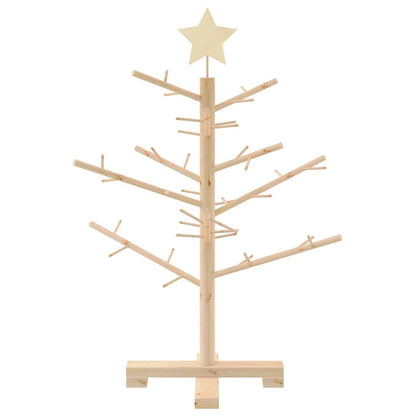 vidaXL Wooden Christmas Tree with Stand Natural 75 cm Solid pine wood
