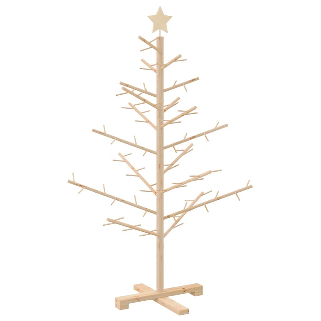 vidaXL Wooden Christmas Tree with Stand Natural 125 cm Solid pine wood