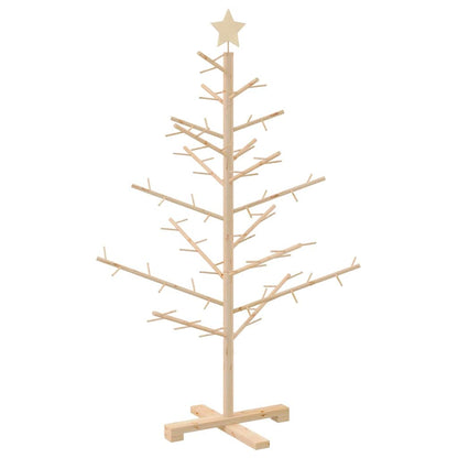 vidaXL Wooden Christmas Tree with Stand Natural 125 cm Solid pine wood
