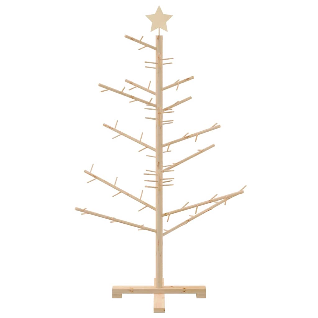 vidaXL Wooden Christmas Tree with Stand Natural 125 cm Solid pine wood