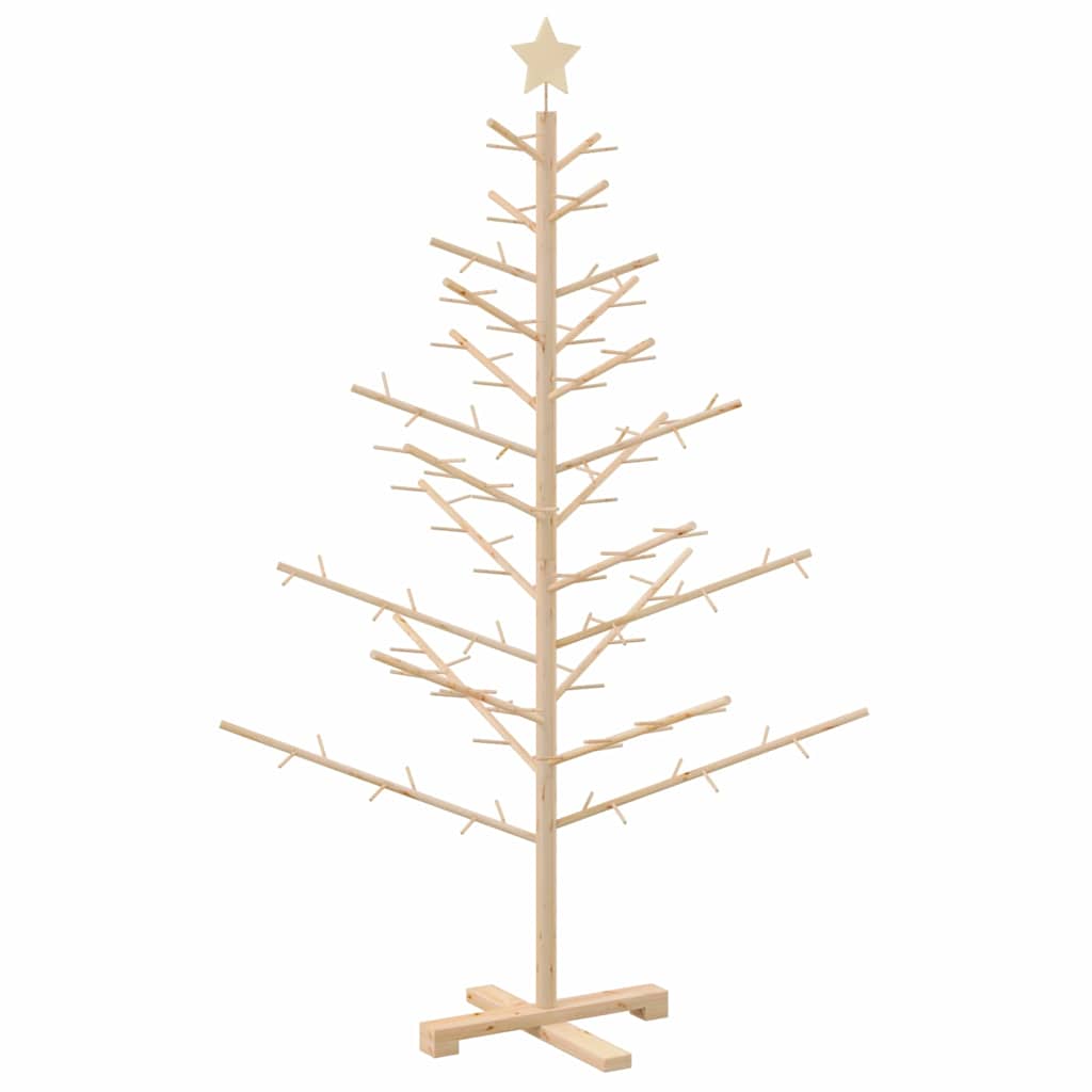 vidaXL Wooden Christmas Tree with Stand Natural 150 cm Solid pine wood