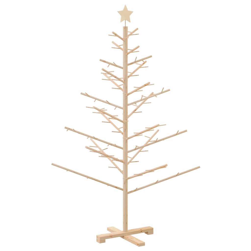 vidaXL Wooden Christmas Tree with Stand Natural 150 cm Solid pine wood
