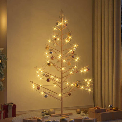 vidaXL Wooden Christmas Tree with Stand Natural 180 cm Solid pine wood