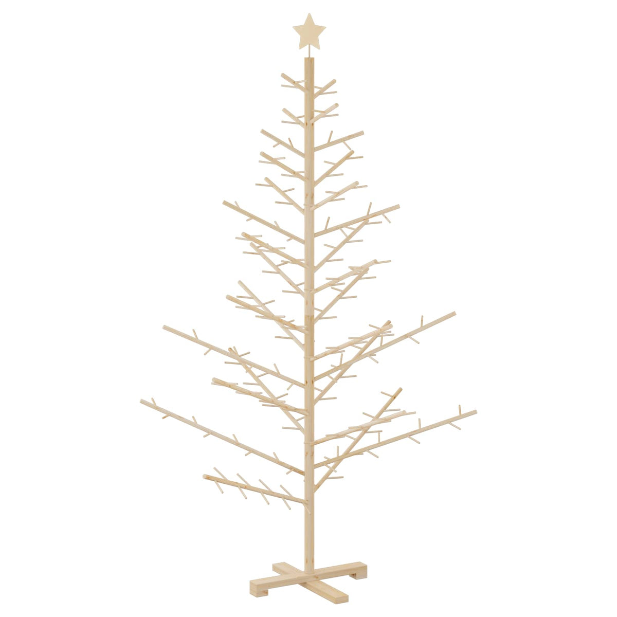 vidaXL Wooden Christmas Tree with Stand Natural 180 cm Solid pine wood