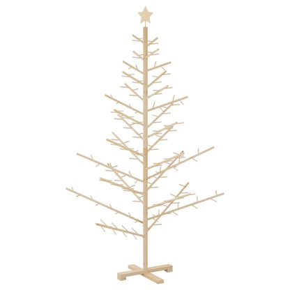 vidaXL Wooden Christmas Tree with Stand Natural 180 cm Solid pine wood