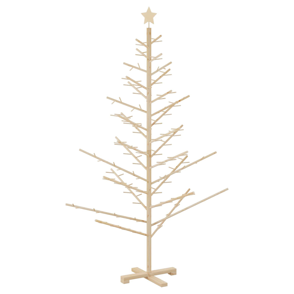 vidaXL Wooden Christmas Tree with Stand Natural 180 cm Solid pine wood