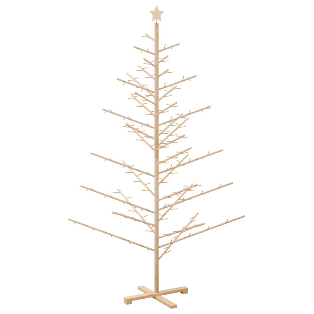 vidaXL Wooden Christmas Tree with Stand Natural 210 cm Solid pine wood