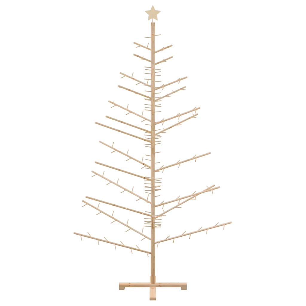 vidaXL Wooden Christmas Tree with Stand Natural 210 cm Solid pine wood