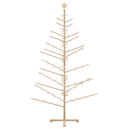vidaXL Wooden Christmas Tree with Stand Natural 210 cm Solid pine wood