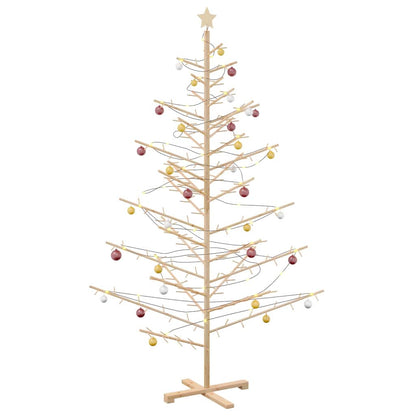 vidaXL Wooden Christmas Tree with Stand Natural 210 cm Solid pine wood